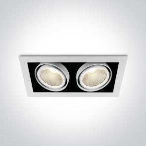 51230/W/W Downlight Led Incastrat, Orientabil, 2x30W, Dimensiuni 350mm (L) x 185mm (l) x Adancime 105mm
